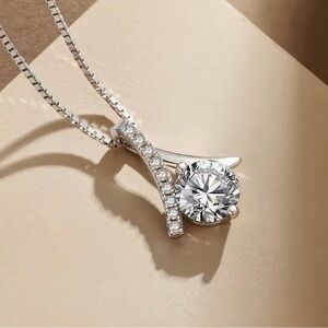 924 silver moissanite necklace